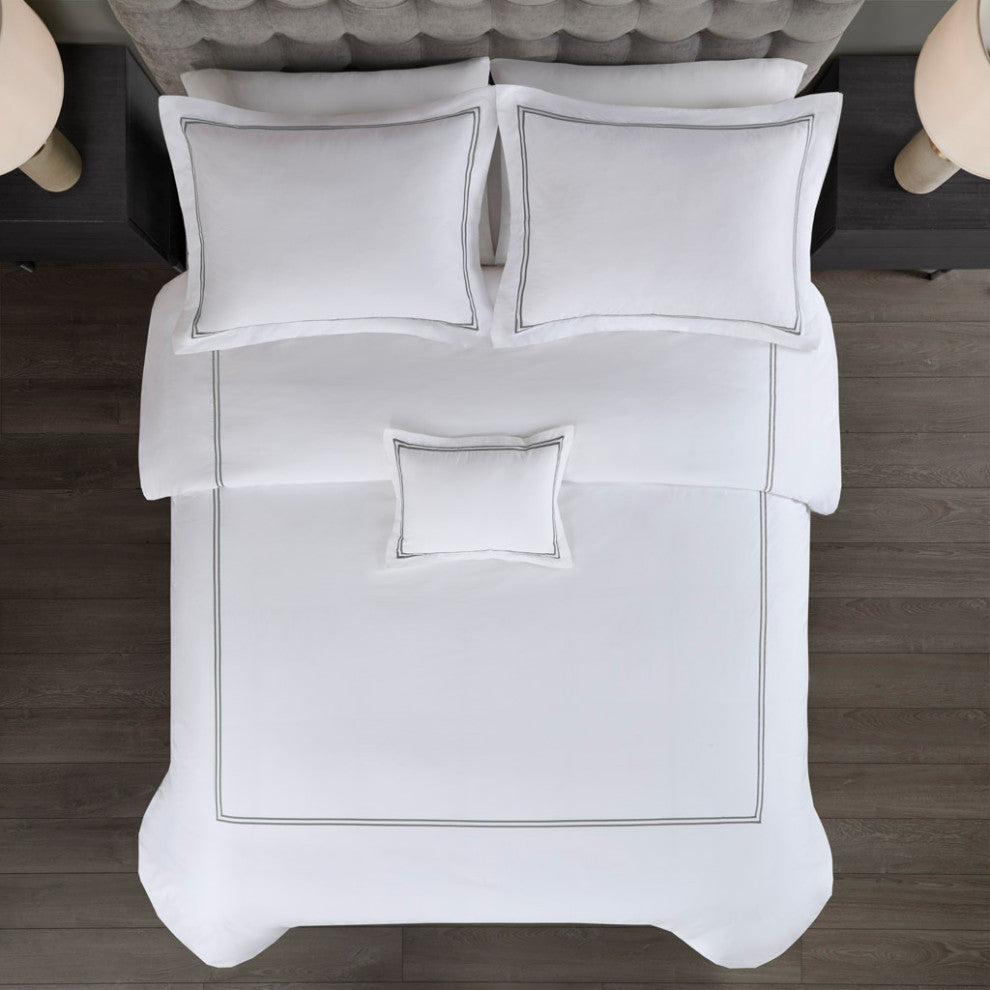 Madison Park Signature 100% Cotton Sateen Embroidered Comforter Set