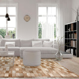 Cowhide Patchwork Rug, Daedalus, Taupe, 12'x15'