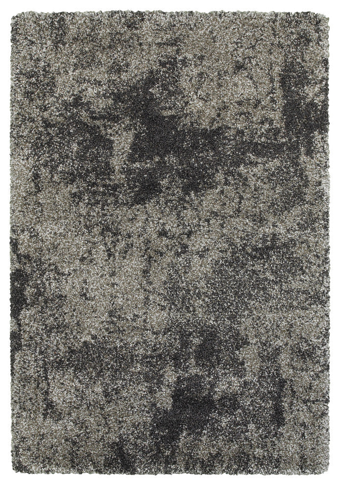 Hartley Granite Dark Gray and Charcoal Area Rug, 5'3"x7'6"