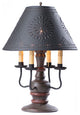 Handcrafted Wood Table Lamp Cedar Creek With Punched Tin Shade, Espresso