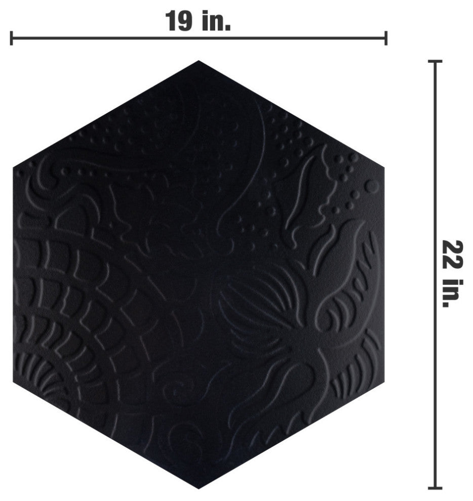 Gaudi Grand Hex Black Porcelain Floor and Wall Tile