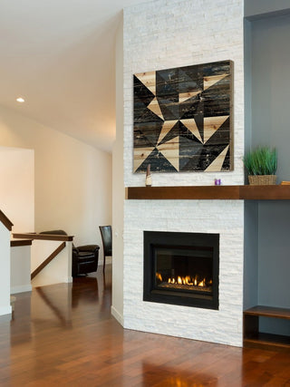 "Dimensional Star" Painting Print on Natural Pine Wood