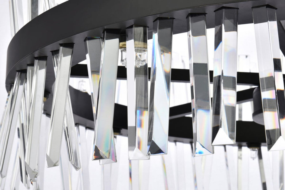 Modern Black 16-Light Chandelier