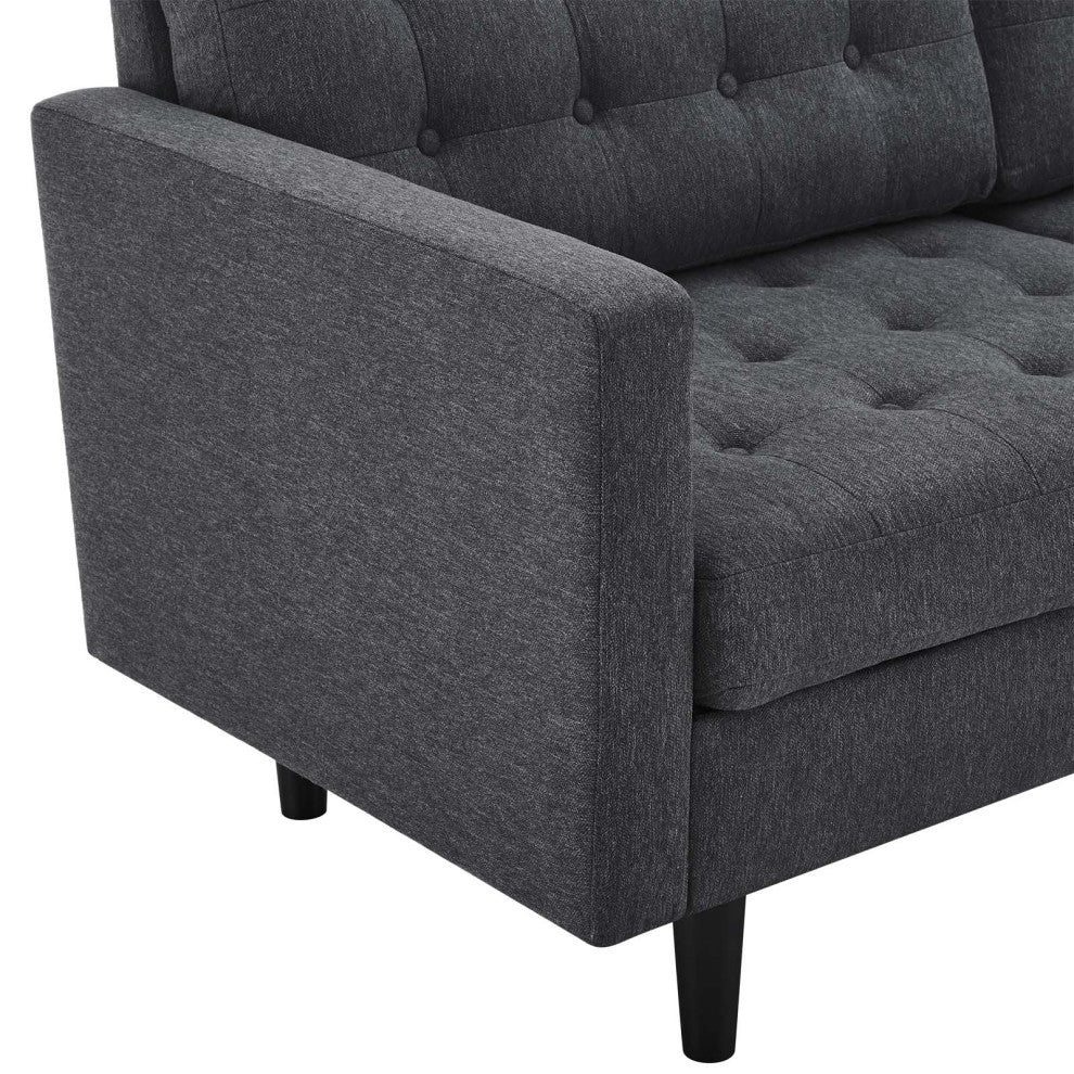 Exalt Tufted Fabric Sofa - Charcoal EEI-4445-CHA