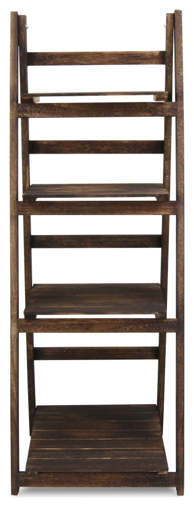 Finnigan Wood Stand, 4 Shelves, Brown