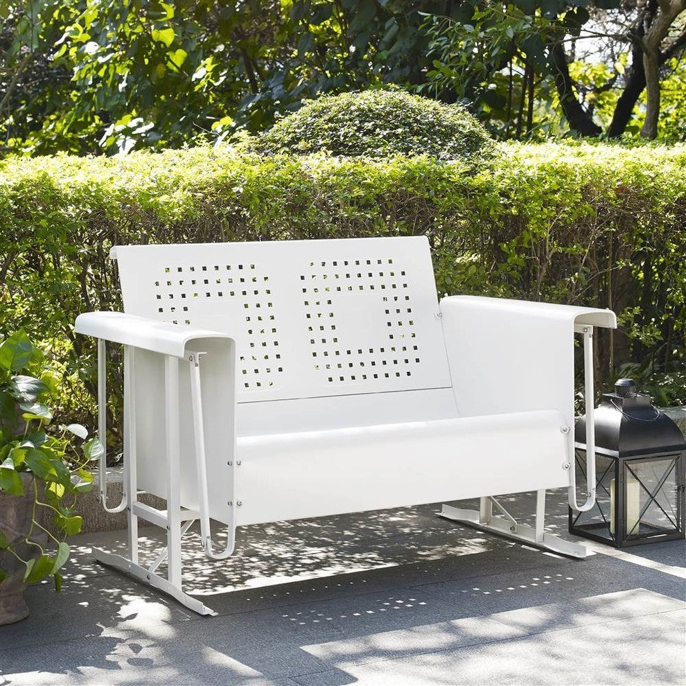 Crosley Bates Loveseat Glider, White