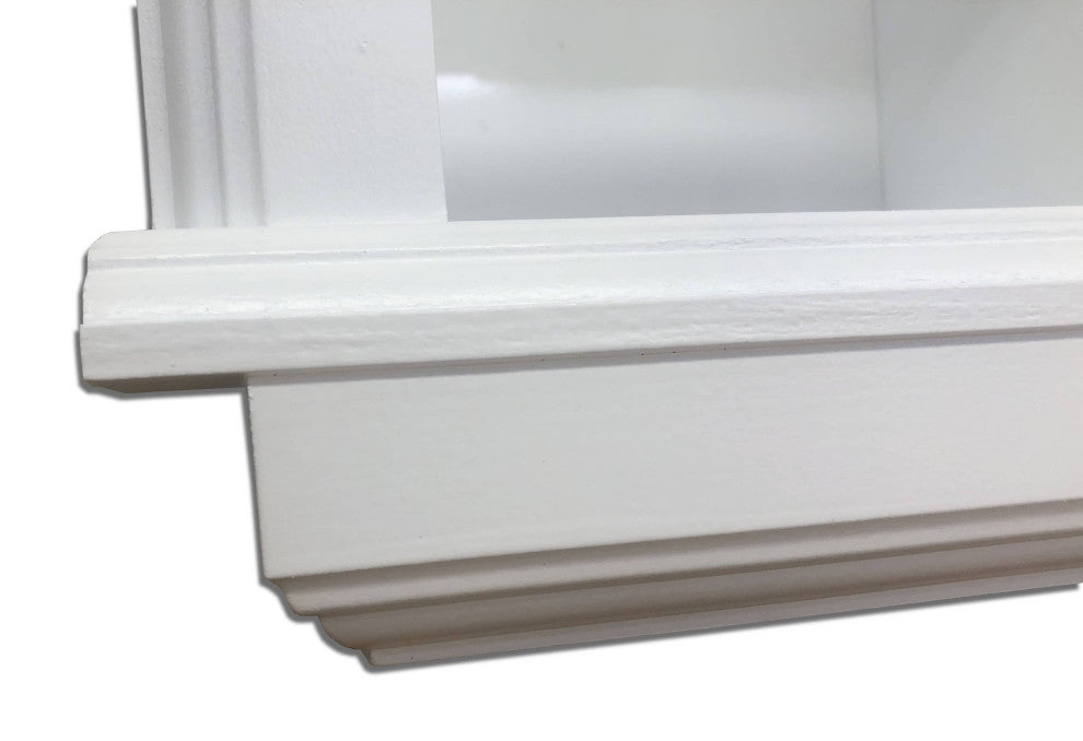 Hyacinth Wood Recessed Double Toilet Paper Holder With Cabinet 14x16.25, White Enamel