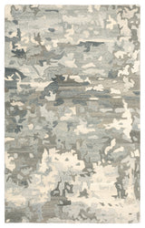 Athena Abstract Shadows Grey/ Charcoal Hand-Tufted Wool Rug 5' x 8'