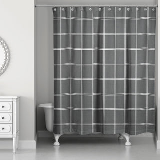Linen Plaid 2 71x74 Shower Curtain