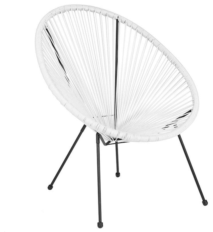 Valencia Oval Comfort Series Take Ten White Rattan Lounge Chair