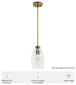 Rossmoor Luxe Gold With Clear Glass 1 Light Pendant
