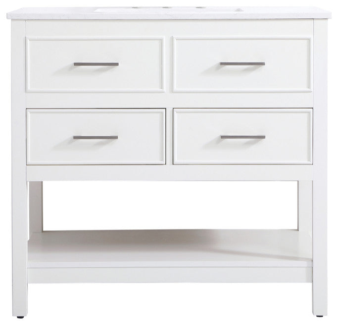 Home Living 36" Single Bathroom Vanity, White