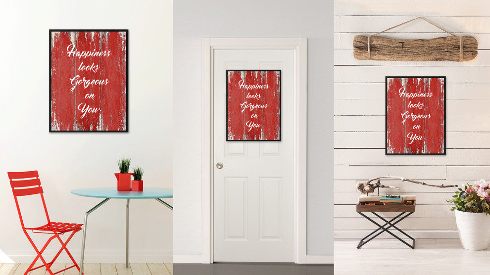Happiness Looks Gorgeous On You Inspirational, Canvas, Picture Frame, 22"X29"