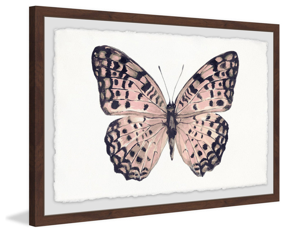 "Pink and Black Wings" Framed Painting Print, 24"x16"