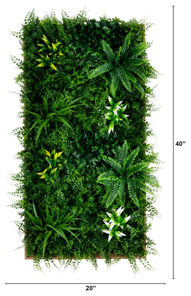 20in. x 40in. UV Resistant Costa Rican Forest Artificial Living Wall Art Panel
