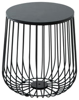 LeisureMod Runswick Modern Wood Top End Table With Metal Base, Black
