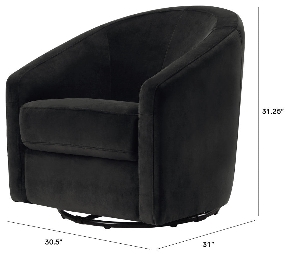 Madison Swivel Glider, Black Velvet
