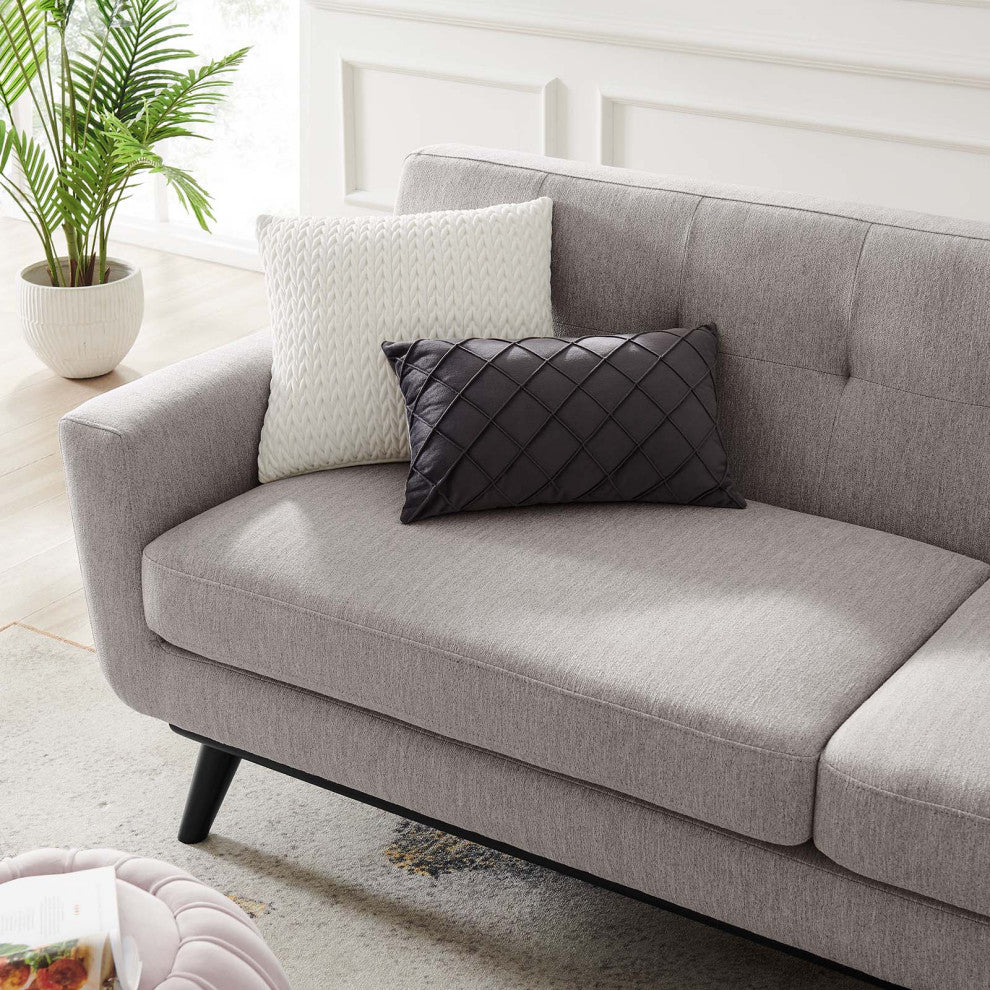 Sofa, Gray, Fabric, Modern, Mid Century Living Hotel Lounge Cafe Lobby