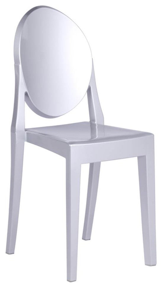 Modern Classics Clear Side Chair, Silver
