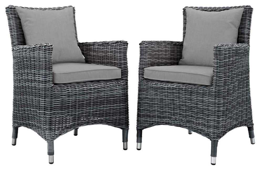 Canvas Gray Summon 2 Piece Outdoor Patio Sunbrella Dining Set