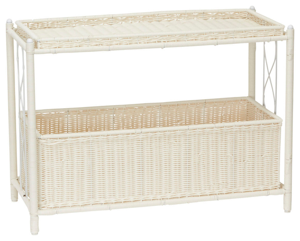 Raised Two Tier Plant Stand With Two Interchangeable Shelves