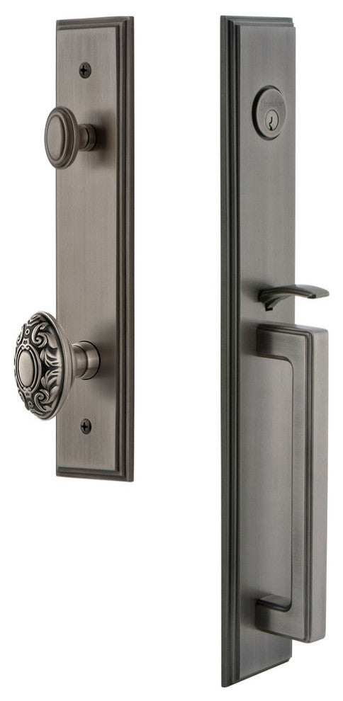 Carre' 1-Piece Dummy Handleset, D Grip and Grande Victorian Knob, 849072