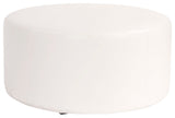 36" Universal Round Ottoman With Slipcover, Avanti White
