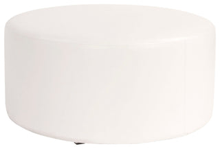 36" Universal Round Ottoman With Slipcover, Avanti White