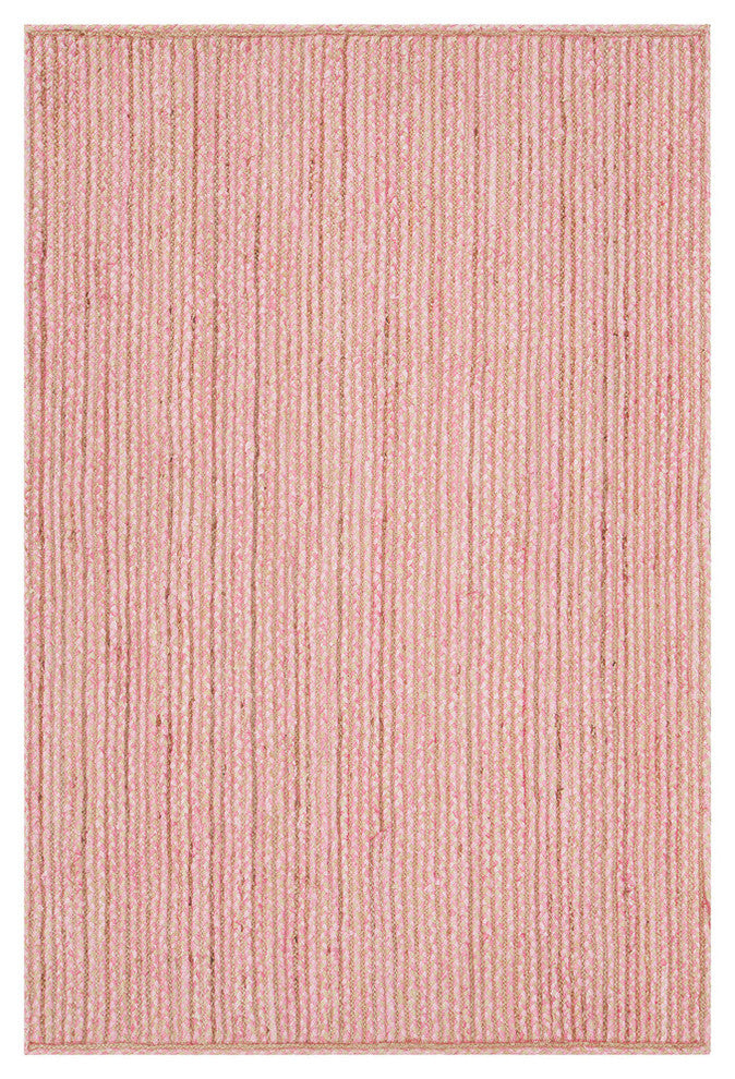Alyssa Subtle Stripe Contemporary Area Rug, Pink, 7'9"x10'6"