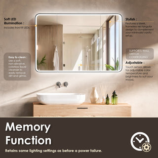 Ostaria Surface-Mount/Reccessed LED Lighted Bathroom Medicine Cabinet, 48"