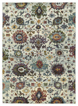 Adeline Persian Botanical Stone and  Multi Area Rug, 7'10"x10'10"