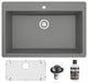 Karran QT-812 Top Mount 33" Large Single Bowl Quartz Sink Kit, Grey