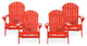 Cartagena Outdoor Acacia Wood Folding Adirondack Chair, Set of 4, Red