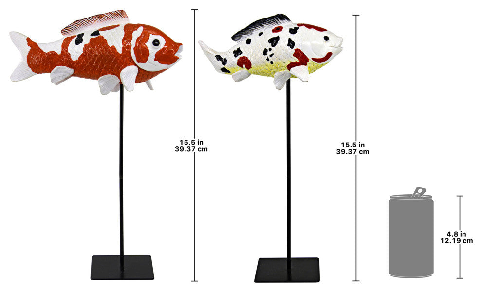 Japanese Koi Sculpture Set