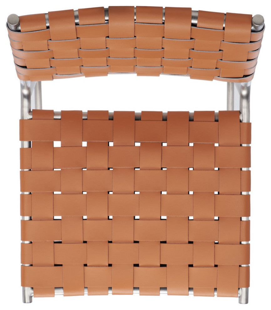Safavieh Bahari Woven Counter Stool, Cognac/Silver
