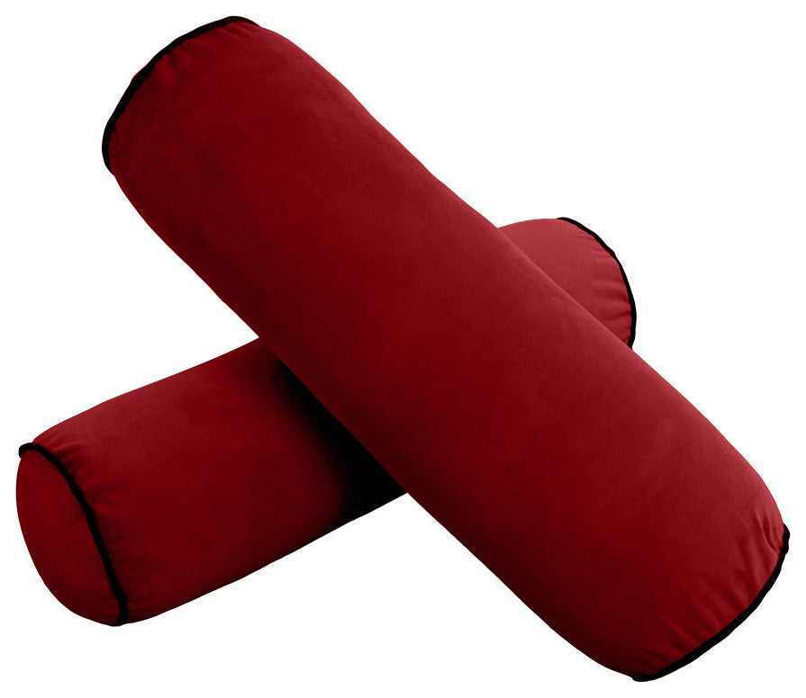 STYLE V2 Full Velvet ContrastPipe Indoor Daybed Bolster Pillow |COVER ONLY|AD369