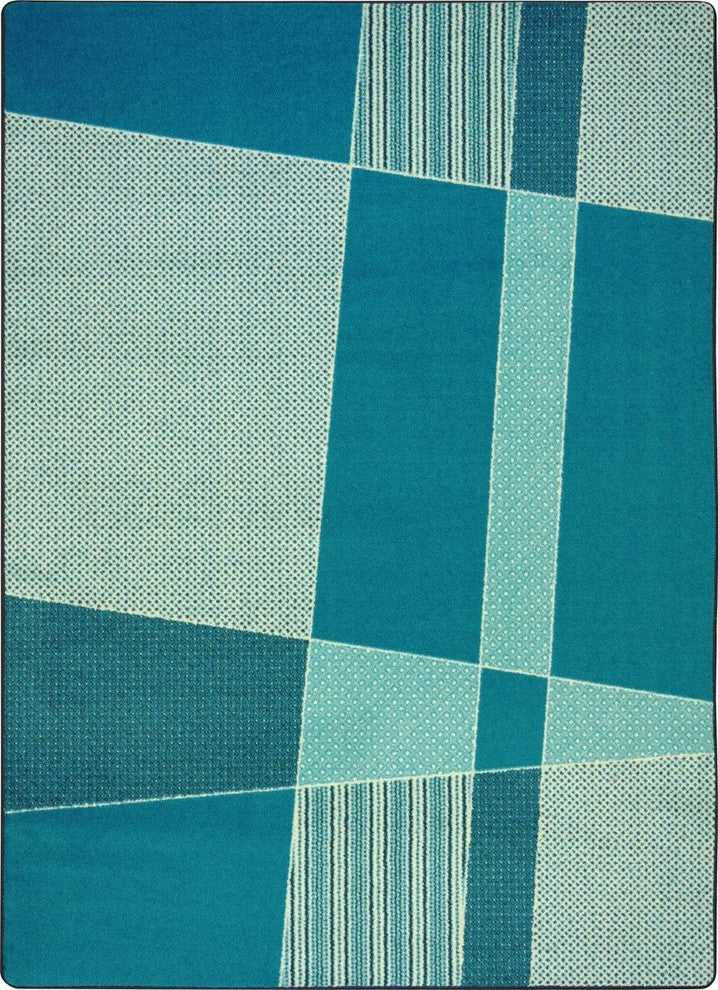 Kid Essentials Rug, Spazz, Teal, 7'8"x10'9"