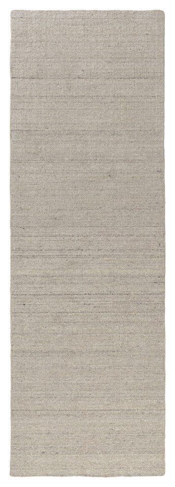 Zane Ivory Industrial Solid Handwoven Wool/Cotton Indoor Area Rug