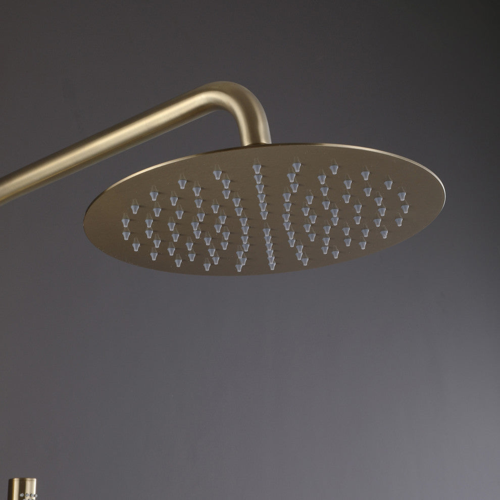 Luxury 3-Function Complete Shower System With Tub Faucet And Rough-In Valve, Bru