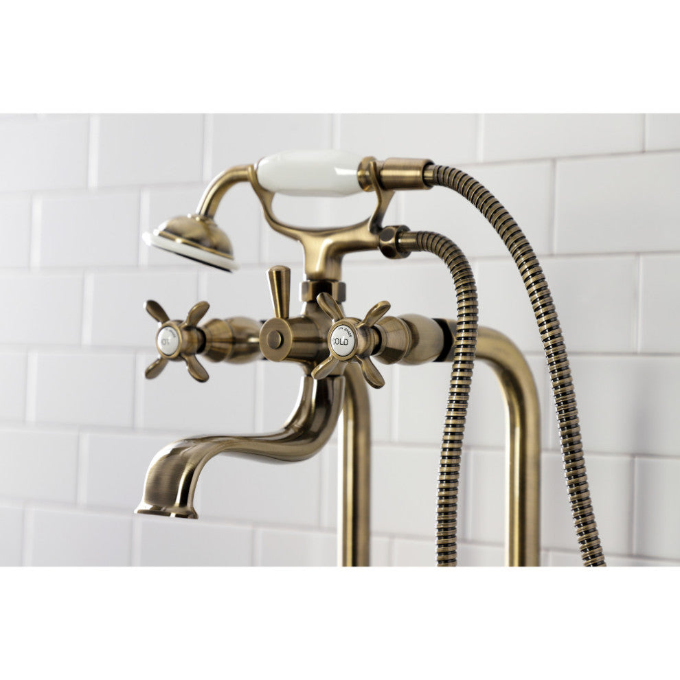 CCK246K3 Freestanding Tub Faucet Package With Supply Line, Antique Brass