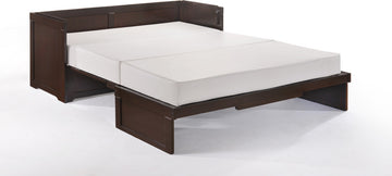 Murphy Cube Cabinet Bed With Mattress, Dark Chocolate, Queen, Pre-Assembled
