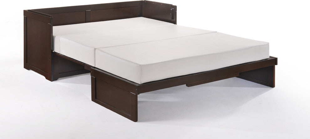 Murphy Cube Cabinet Bed With Mattress, Dark Chocolate, Queen, Pre-Assembled