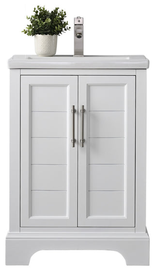 Vanity Art Bathroom Vanity With Sink & Top, White, 24", White Ceramic