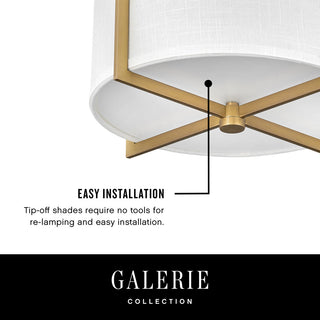Hinkley Axis Large Semi-Flush Mount, Heritage Brass