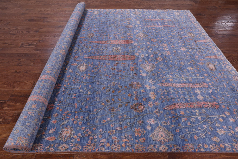 8' 11" X 11' 11" Persian Hand Knotted Ziegler Wool and Silk Rug Q6270