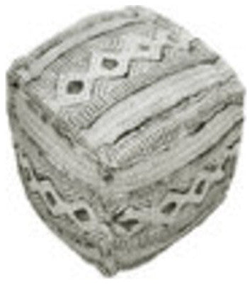 Contemporary Handmade Cotton Pouf, 14x14x14