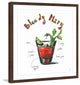 "Bloody Mary Recipe" Framed Painting Print, 12"x12"