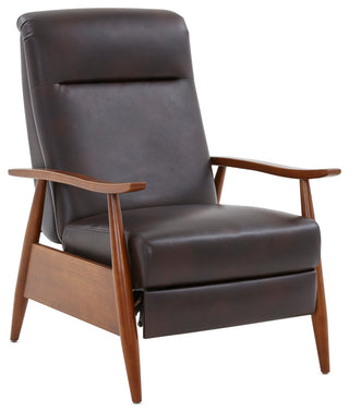 Solaris Wood Arm Push Back Recliner, Burnished Brown