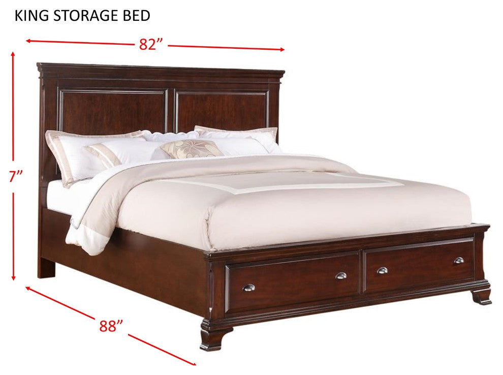 Brinley Storage Bed, Cherry, King