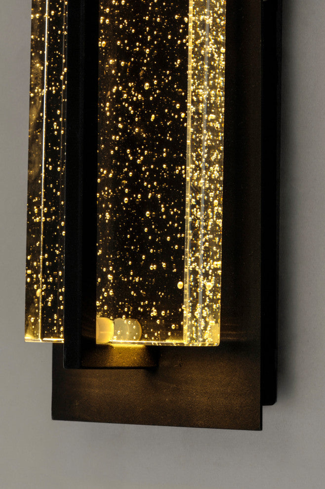 Maxim 56193 Cascade 16" LED Bubble Glass Wall Sconce - Black / Bubble Glass